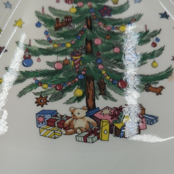 Nikko Ceramics Christmastine Candy Dish 11" Tree Plate Multicolor Made‎ In Japan - Picture 4 of 8
